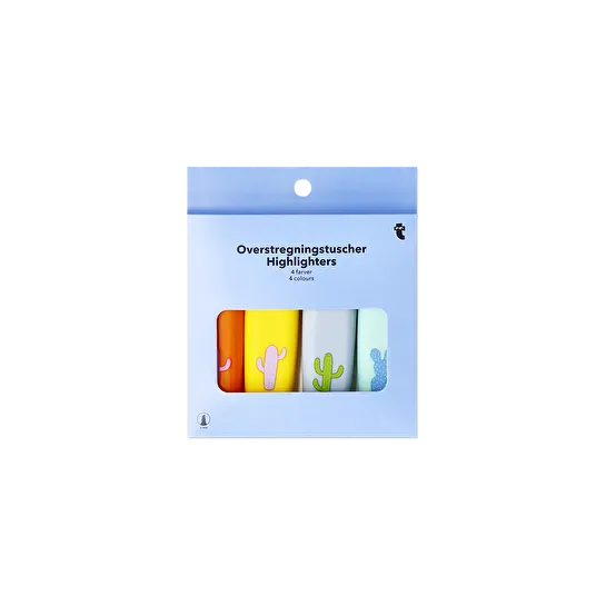 Flying Tiger Copenhagen 4'lü Kaktüs Detaylı Fosforlu Kalem