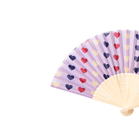 Flying Tiger Copenhagen Kalp Desenli Bambu Yelpaze