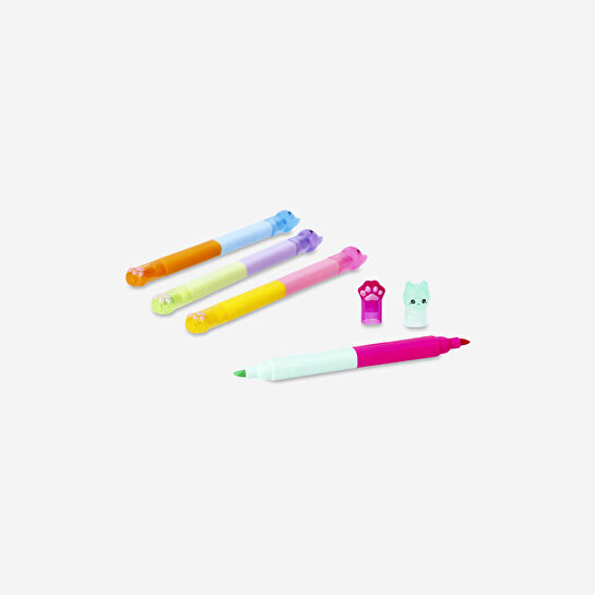 Flying Tiger Copenhagen 4'lü Çift Uçlu Pati Şeklinde Fosforlu Kalem