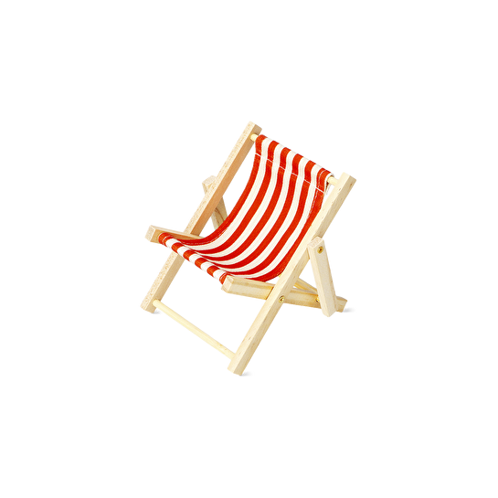 Flying Tiger Copenhagen Dekoratif Kırmızı Çizgili Ahşap Mini Şezlong