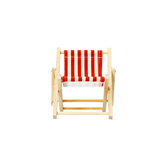 Flying Tiger Copenhagen Dekoratif Kırmızı Çizgili Ahşap Mini Şezlong