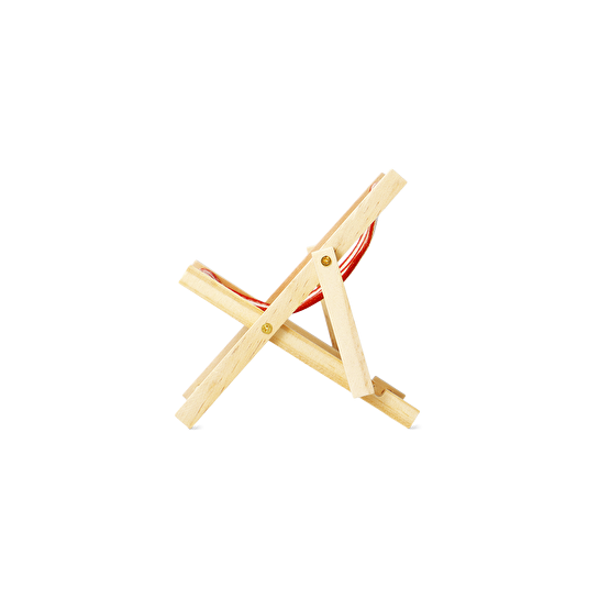 Flying Tiger Copenhagen Dekoratif Kırmızı Çizgili Ahşap Mini Şezlong