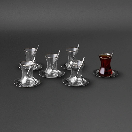 Jumbo Mars 18 Parça Çelik Çay Seti