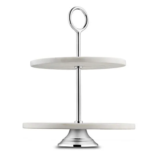 Jumbo Romano Mermer 2 Katlı Servislik Beyaz