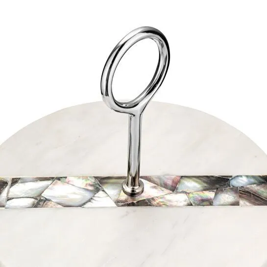 Jumbo Romano Mermer 2 Katlı Servislik Beyaz