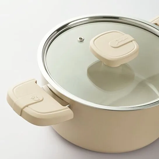 Jumbo Swiss Crystal Dark Cream 7 Parça İndüksiyon Tabanlı Tencere Seti