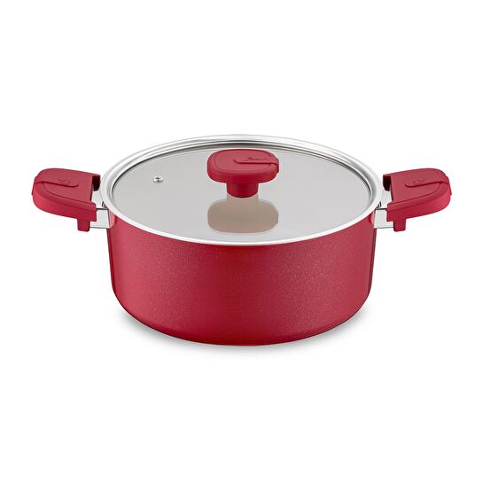 Jumbo Swiss Crystal Red 7 Parça İndüksiyon Tabanlı Tencere Seti