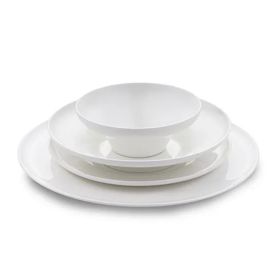 Jumbo Laurel 55 Parça 12 Kişilik Yemek Takımı Beyaz