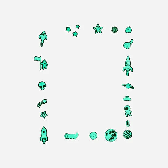 Flying Tiger Copenhagen Karanlıkta Parlayan Sticker Seti