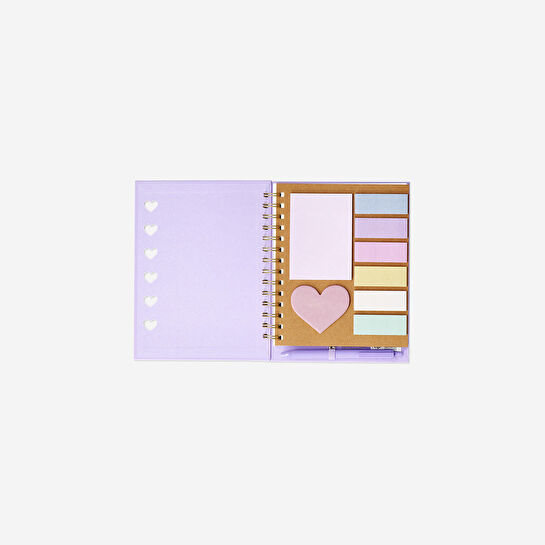 Flying Tiger Copenhagen Mor Spiralli Yapışkan Notlu Defter