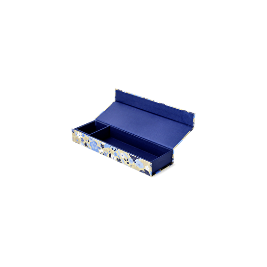 Flying Tiger Copenhagen Mavi Kır Çiçekleri Desenli Kalem Kutu