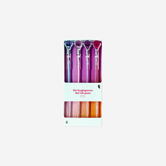 Flying Tiger Copenhagen 4'lü Elmas Detaylı Jel Tükenmez Kalem