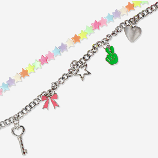 Flying Tiger Copenhagen İncili Metal Çanta Zinciri