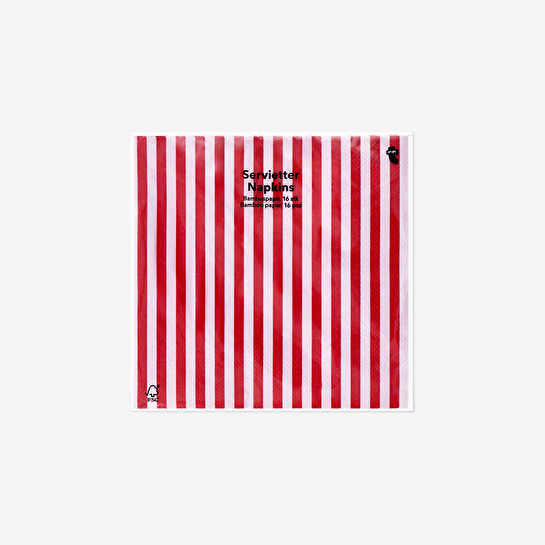 Flying Tiger Copenhagen Kırmızı Çizgili 16'lı Kağıt Peçete