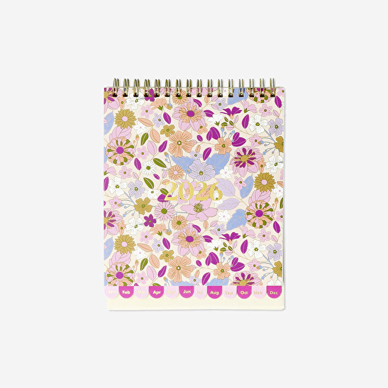 Flying Tiger Copenhagen Pembe Çiçekli 2026 Aylık Masa Takvimi