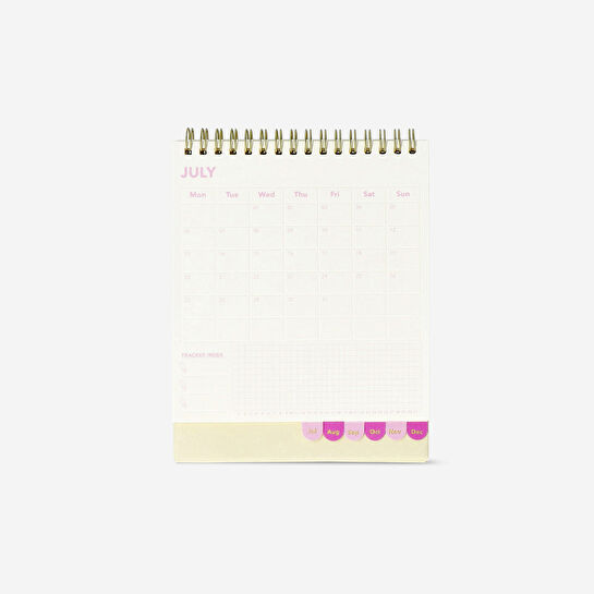 Flying Tiger Copenhagen Pembe Çiçekli 2026 Aylık Masa Takvimi