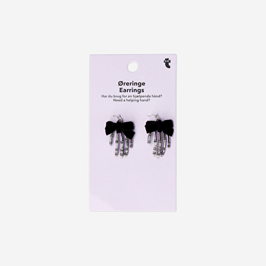 Flying Tiger Copenhagen İskelet Eli Şeklinde Siyah Küpe