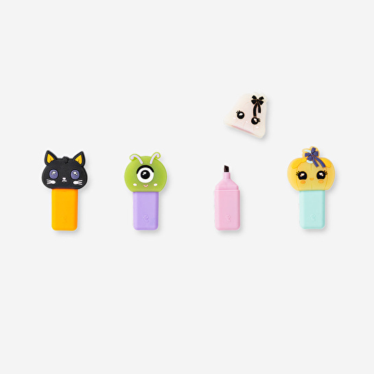 Flying Tiger Copenhagen Canavar Şeklinde 4'lü Fosforlu Kalem