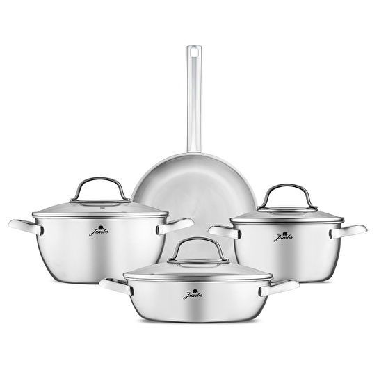 Jumbo Colosseum 3PLY 7 Parça İndüksiyon Tabanlı Çelik Tencere Seti