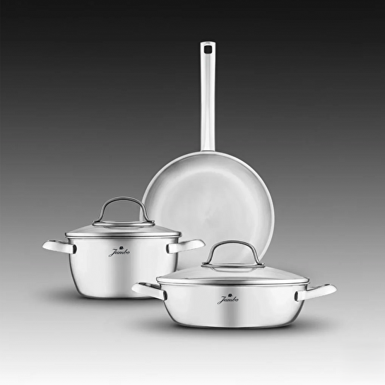 Jumbo Athena 3PLY 5 Parça İndüksiyon Tabanlı Çelik Tencere Seti