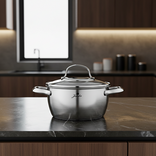 Jumbo Athena 3PLY 5 Parça İndüksiyon Tabanlı Çelik Tencere Seti