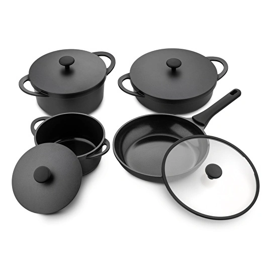Jumbo Castcore Döküm İndüksiyon Tabanlı 8 Parça Tencere Seti
