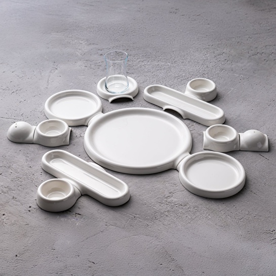 Jumbo Spectrum 24 Parça 6 Kişilik Porselen Kahvaltı Takımı