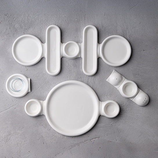 Jumbo Spectrum 24 Parça 6 Kişilik Porselen Kahvaltı Takımı