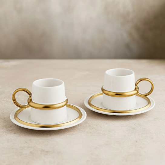 Jumbo Bond Gold 2 Kişilik Kahve Fincan Takımı