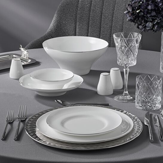 Jumbo Laurel Platin 55 Parça 12 Kişilik Yemek Takımı