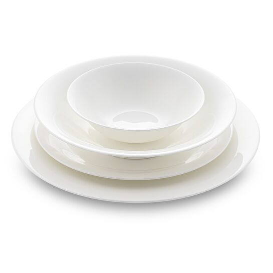 Jumbo Merlem 55 Parça 12 Kişilik Yemek Takımı Beyaz