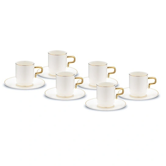 Jumbo Merse 6 Kişilik Kahve Fincan Takımı Gold