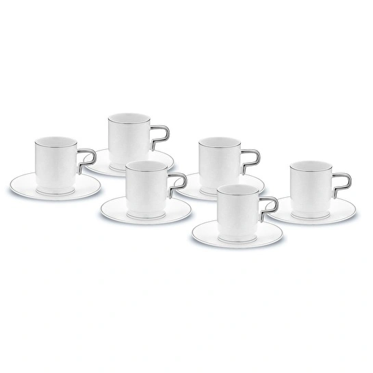 Jumbo Merse 6 Kişilik Kahve Fincan Takımı Platin