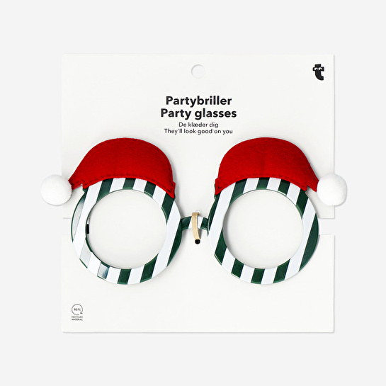 Flying Tiger Copenhagen Yeşil Beyaz Çizgili Yılbaşı Parti Gözlüğü