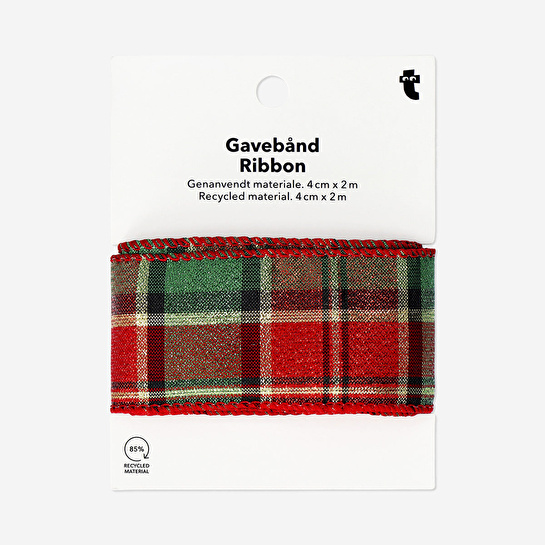 Flying Tiger Copenhagen Kırmızı Ekose Desenli Kurdele