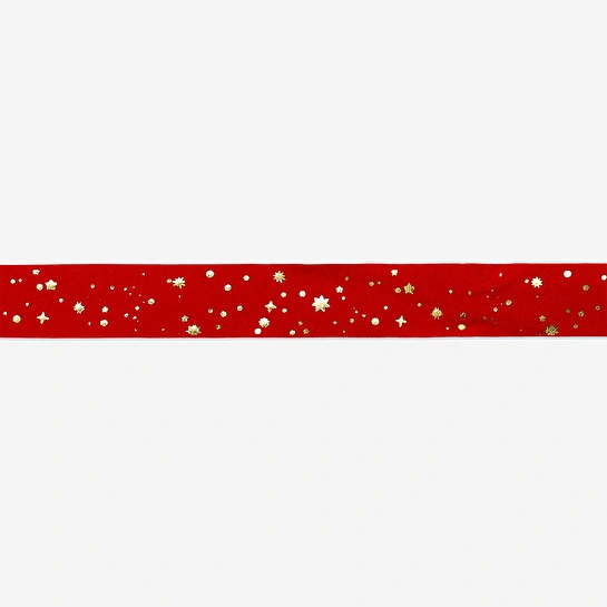 Flying Tiger Copenhagen Altın Detaylı Kırmızı Kadife Kurdele