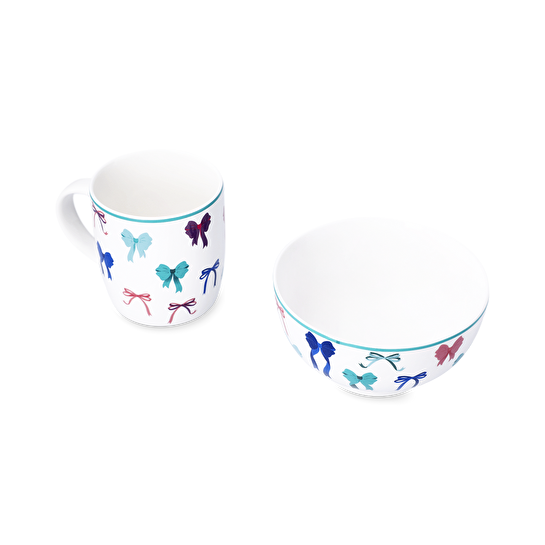 Flying Tiger Copenhagen Fiyonk Desenli Beyaz Kupa Seti