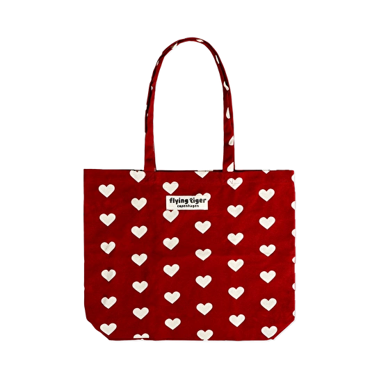 Flying Tiger Copenhagen Beyaz Kalpli Kırmızı Bez Çanta