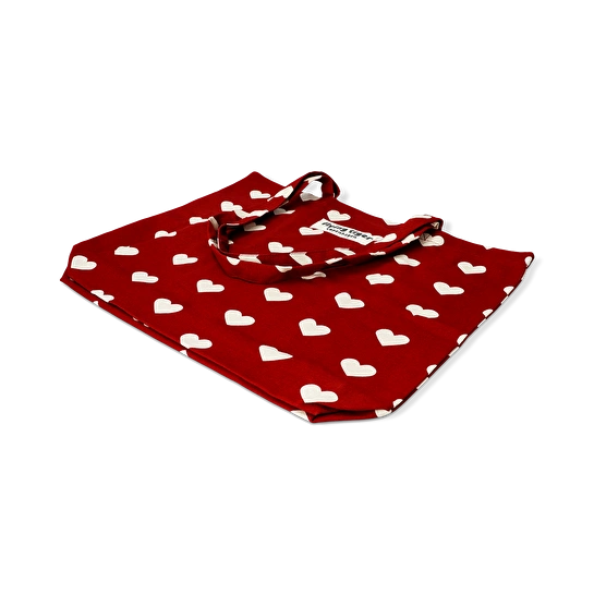 Flying Tiger Copenhagen Beyaz Kalpli Kırmızı Bez Çanta