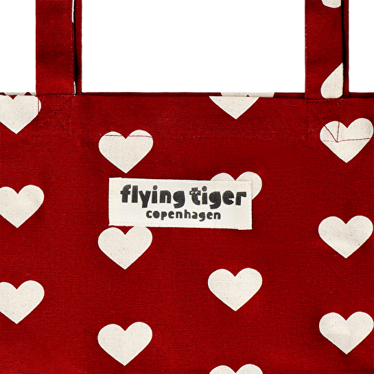 Flying Tiger Copenhagen Beyaz Kalpli Kırmızı Bez Çanta