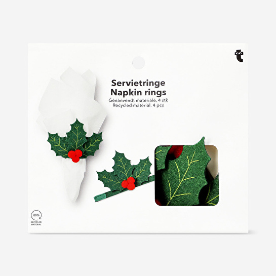 Flying Tiger Copenhagen 4'lü Yılbaşı Peçete Halkası Seti