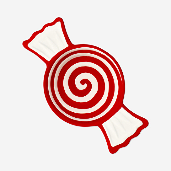 Flying Tiger Copenhagen Kırmızı Beyaz Orta Şeker Şekilli Kase