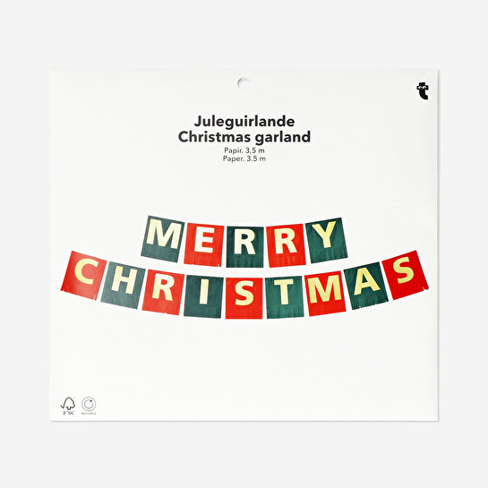 Flying Tiger Copenhagen Merry Christmas Kağıt Duvar Süsü