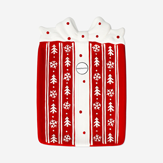 Flying Tiger Copenhagen Kırmızı Hediye Paketi Şeklinde Servis Tabağı