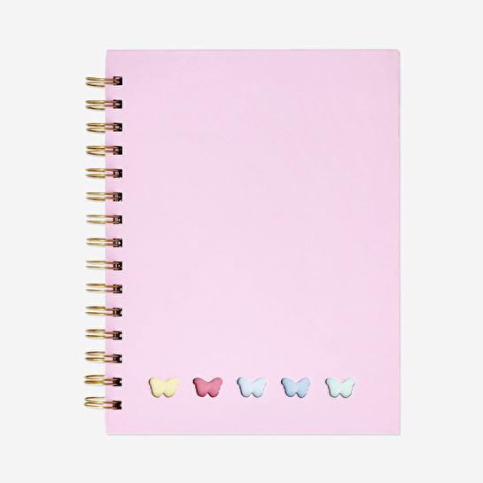 Flying Tiger Copenhagen Pembe Spiralli Bölmeli Defter