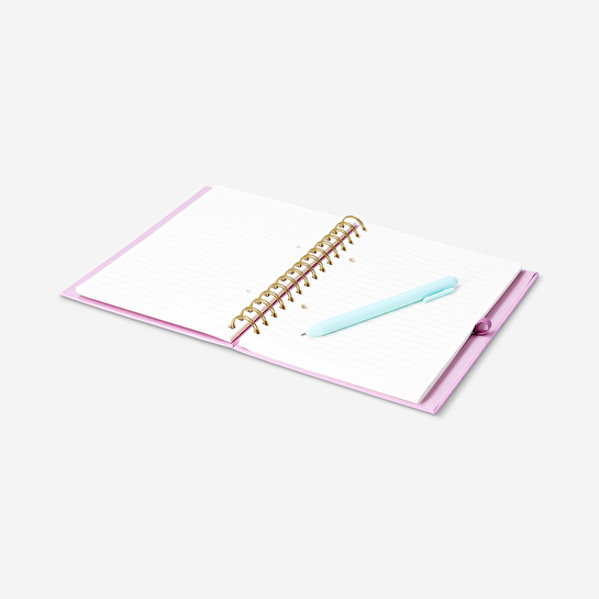 Flying Tiger Copenhagen Pembe Spiralli Bölmeli Defter