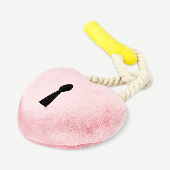 Flying Tiger Copenhagen Pembe Peluş Kalp Anahtarlık Köpek Oyuncağı