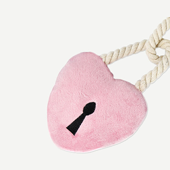 Flying Tiger Copenhagen Pembe Peluş Kalp Anahtarlık Köpek Oyuncağı