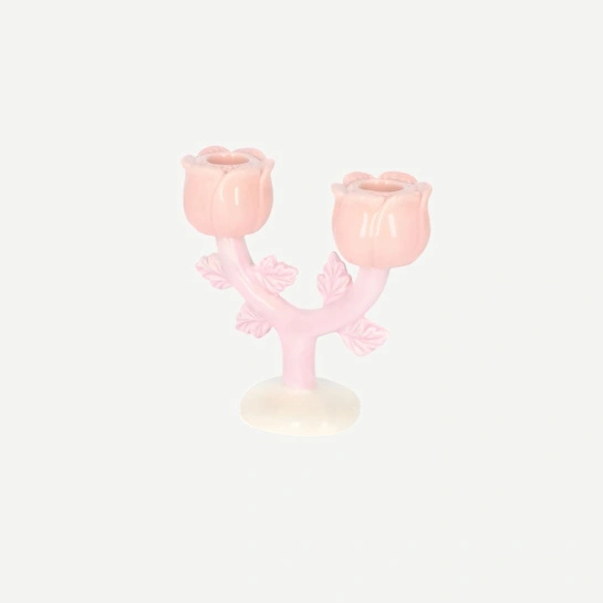 Flying Tiger Copenhagen 2'li Çiçek Şeklinde Seramik Mumluk