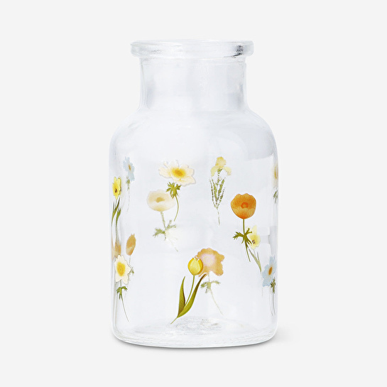 Flying Tiger Copenhagen Çiçek Desenli Cam Vazo 10 cm